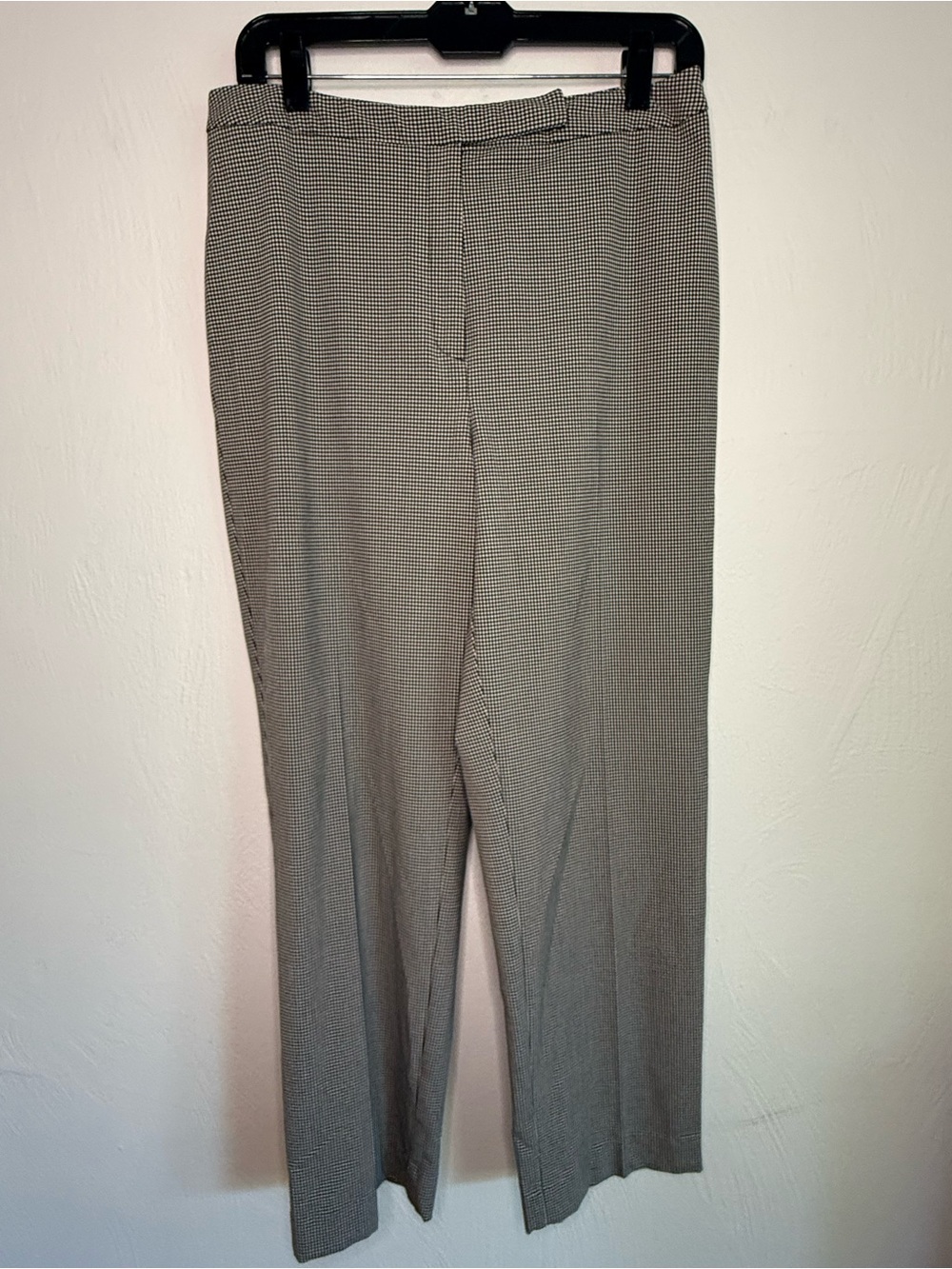 Black & White Gingham High-Waisted Women's Cropped Slacks
